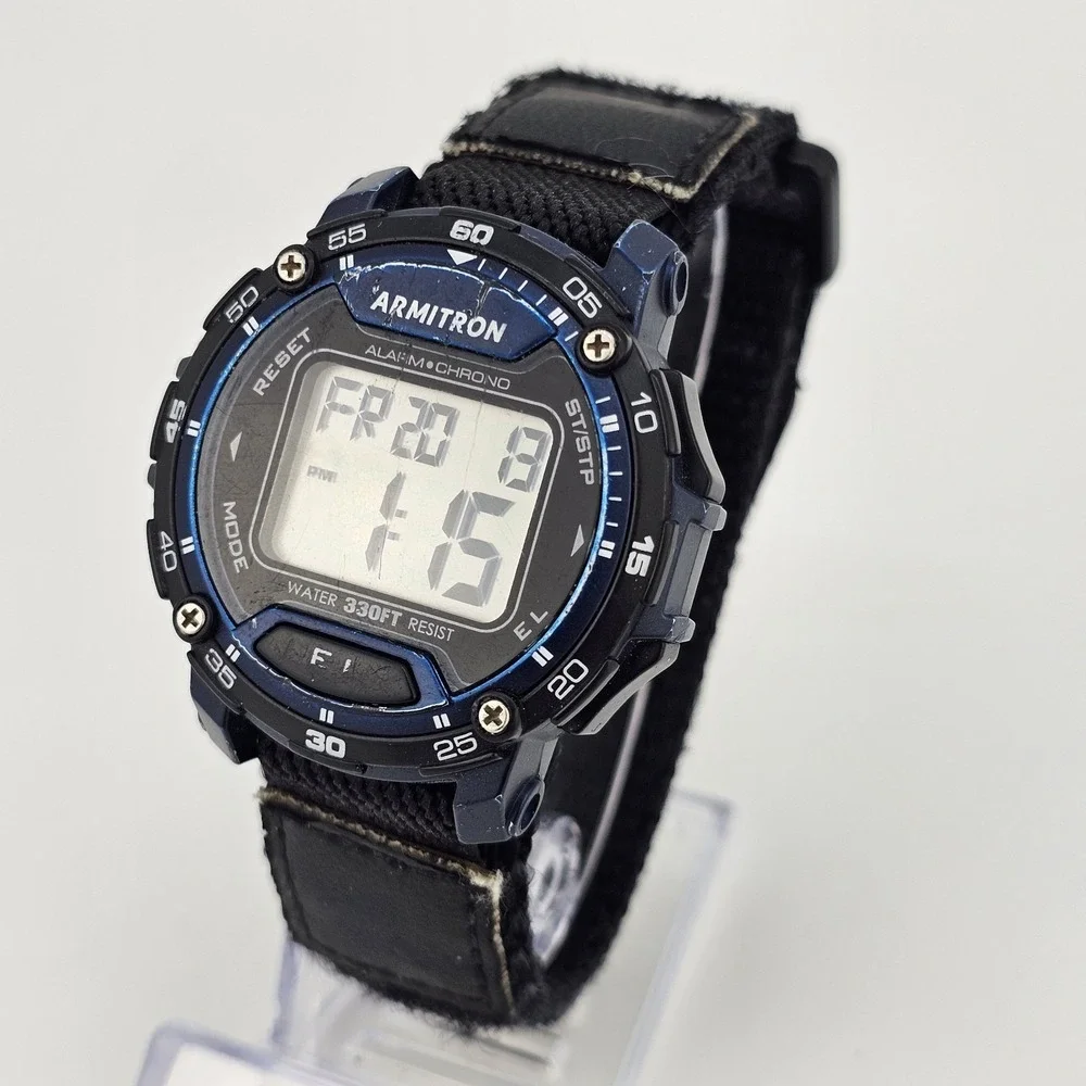 Armitron Men's Digital Sport Watch 41MM Black Nylon Band Working